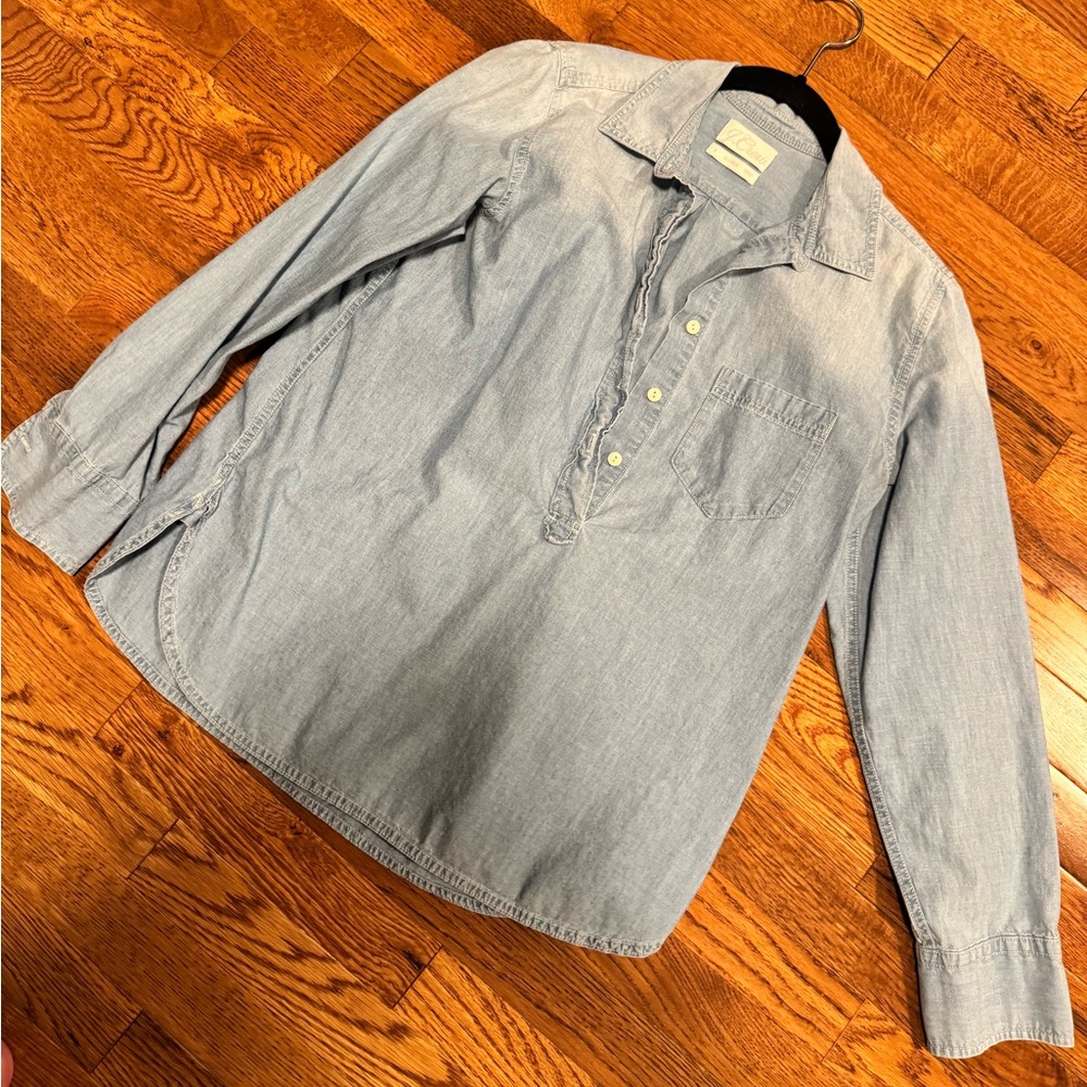 J. Crew Light Blue Denim Casual Button Down Shirt
